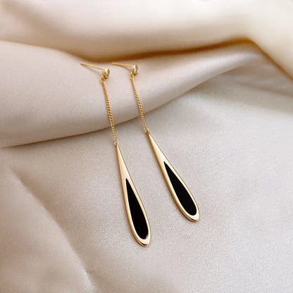 Trendy Long Wire Tassel Thread Chain Climb Star Heart Beads Pendants Drop Earrings women's Straight Hanging Earings Jewelry