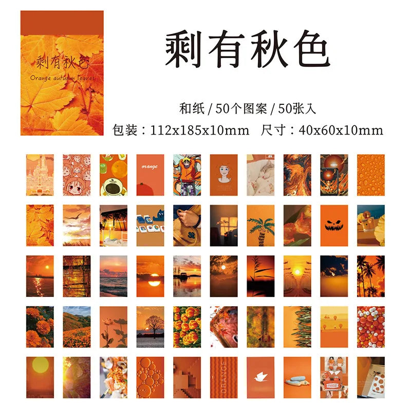 50 Sheets Season of Dreams Series Decorative Sticker INS Scenery Handbook Scrapbooking Material Label Diary Journal Planner -