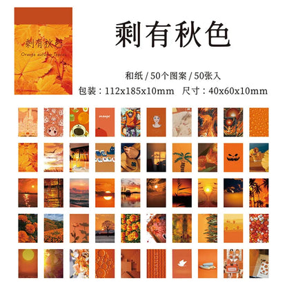 50 Sheets Season of Dreams Series Decorative Sticker INS Scenery Handbook Scrapbooking Material Label Diary Journal Planner -