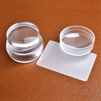 Round Silicone Stamper Transparent Stemple Do Paznokci for Nail Decoration Fashion DIY Stamp for Nails Stamping Art