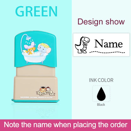 Personalized Kids Name Stamp-Custom Waterproof Seal Stamps for School,Durable Non-Fading Ink, Travel Case & Educational Tools