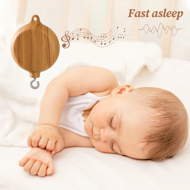 Revolving Music Box For Newborns Baby Crib Imitation Wood Color Hanging Rattle Baby Soothing Musical Toys 0-12 Months Baby Gi