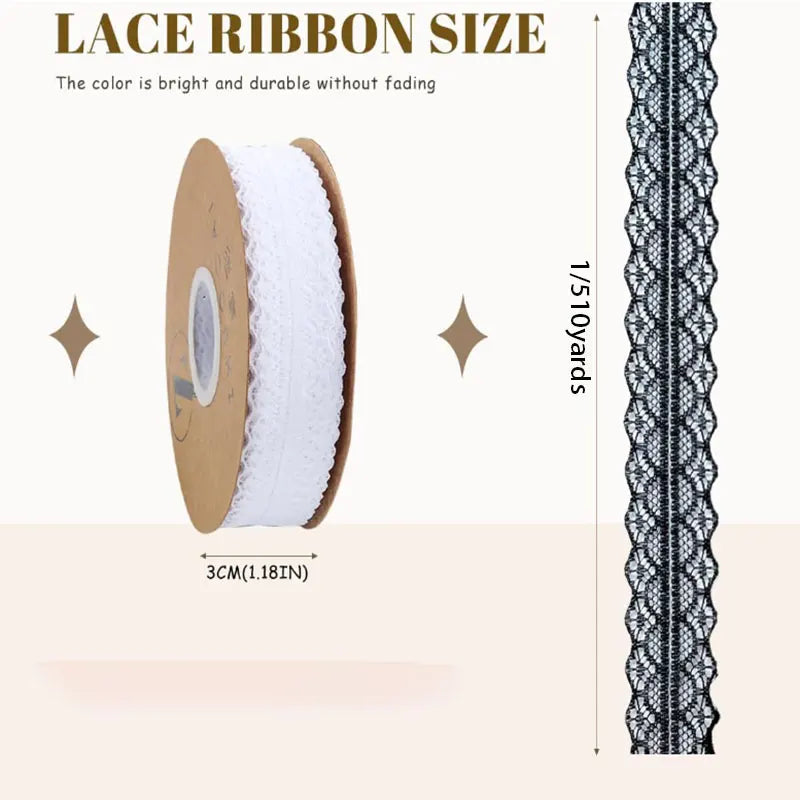 1/5/10 Yards Lace Ribbon 3cm Wide Vintage Pattern Ribbons DIY Apparel Sewing Fabric Gift Wrapping Party Decorations