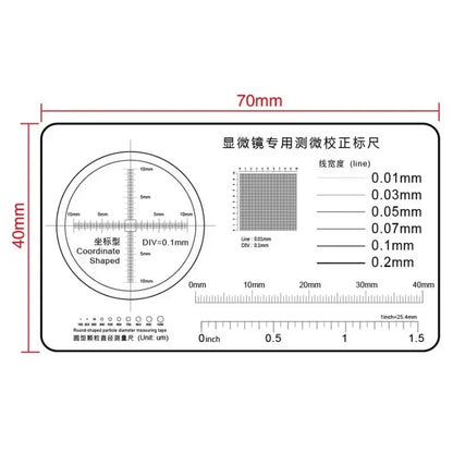 Microscope Micrometer Calibration Film Ruler Grid Reticule Stains Dot Gauge Plastic Ruler Radius Area Diameter Measuring - d