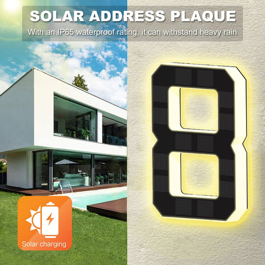 Light Up Address Numbers Dusk To Dawn Personalized Solar Powered Address Number Adhesive Or Screw Mount for Outside House