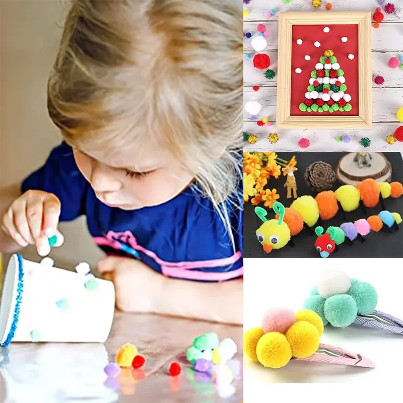 Mini Fluffy Soft Pom Poms Pompoms Ball,Handmade Craft Toys,Wedding Christmas Decor,DIY Sewing Supplies,8mm,10mm,15mm,20mm,30m