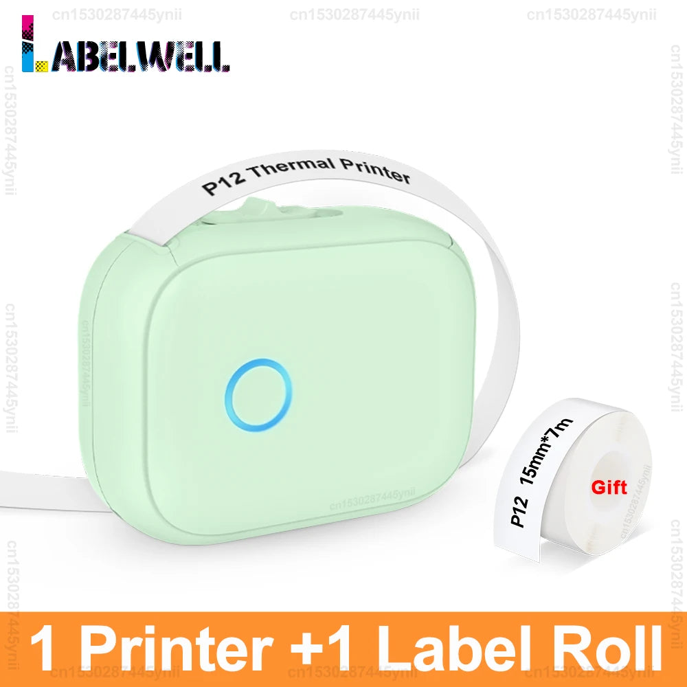 P12 Thermal Label Printer Similar as D11 D110 D101 Marklife P12 Mini Label Maker Handheld Label Machine with Adhesive Label T