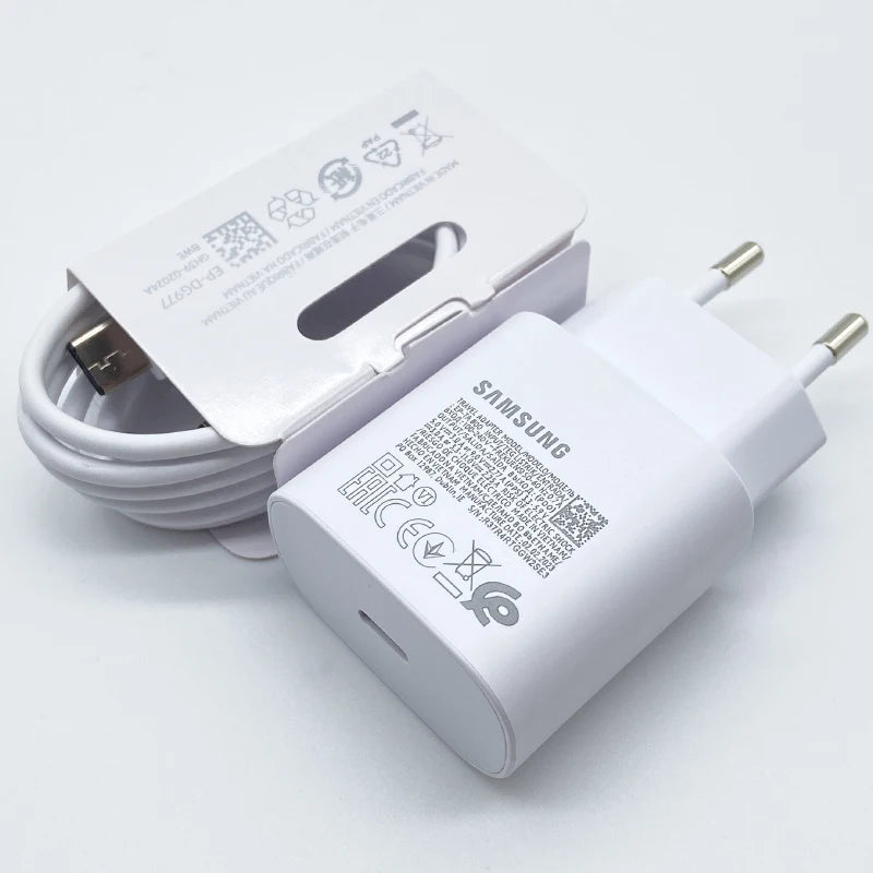 Samsung 25W Super Fast Charger Usb Type C Cargador Adapter For Galaxy S24 S23 S20 S21 S22 Plus A54 A34 Adapter Z Flip Fold 5 