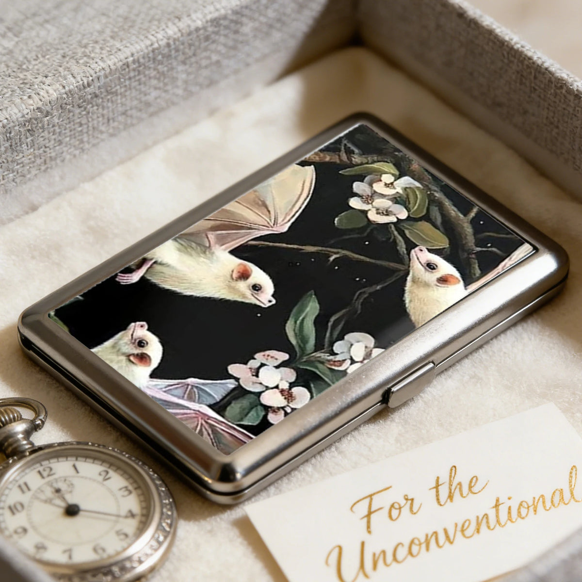 Vintage-Style Vintage Card Case Art Deco Design Metal Material Metal Case Easy Snap Multifunction Cash Case Business Card Hol