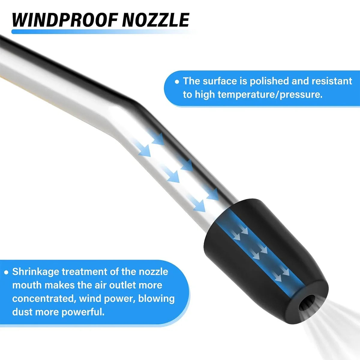 Air Blow Gun, High Flow Air Blower Gun for Compressor with Angled Bent Nozzle, Three Colors to Choose from, Short Style