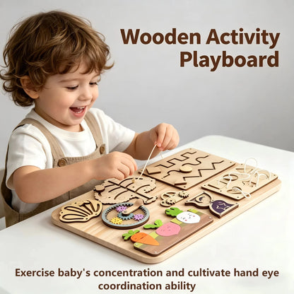 Montessori Busy Board Toys For Children Educational Games DIY Busy Board Parts Wooden Toys Sensory Board Games Puzzles For Ki