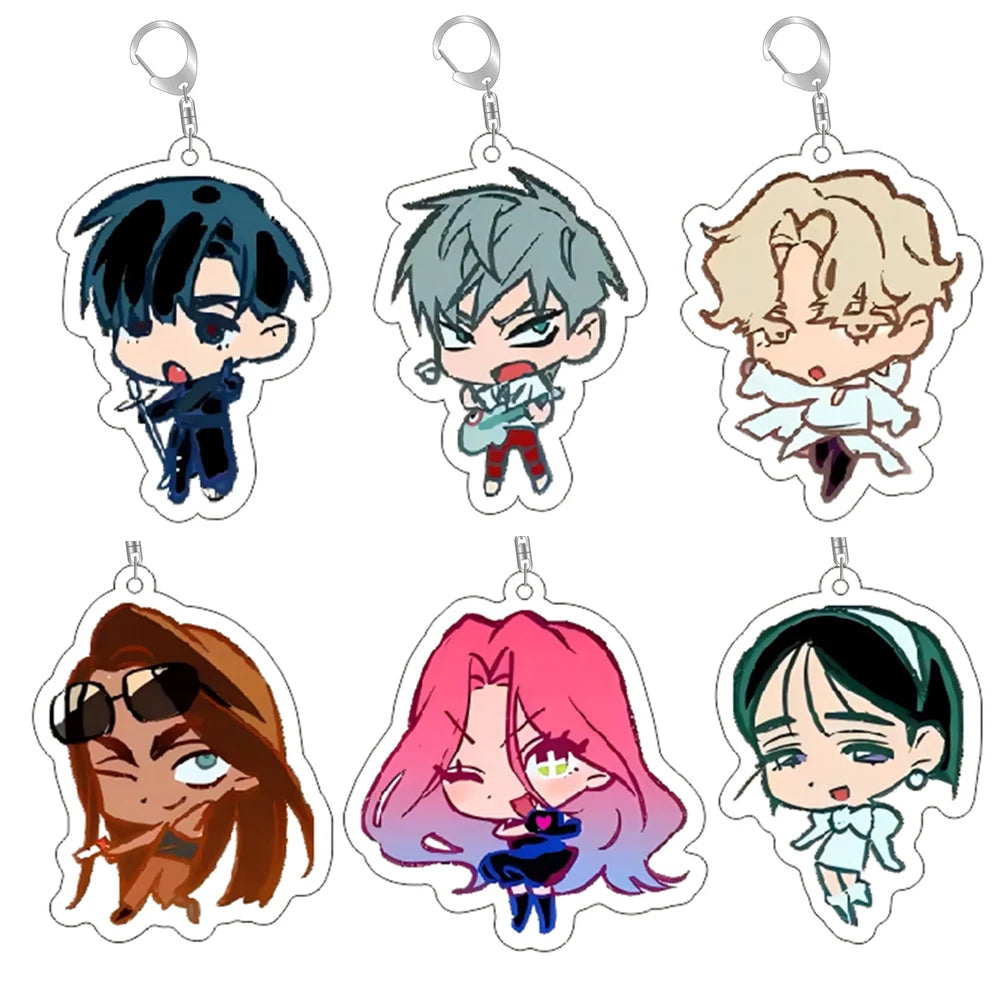 Anime Alien Stage Chibis Keychain Luka Ivan Till Mizi Hyuna Sua Key Ring Game Accessories Backpack Pendant Prop Jewelry Gift