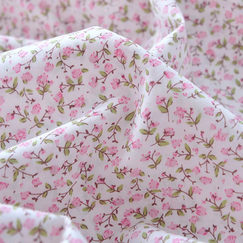 Floral Fabric Flower Cotton Printed Poplin Quilting Clothes Patchwork Muslin Sewing Accessories - J004