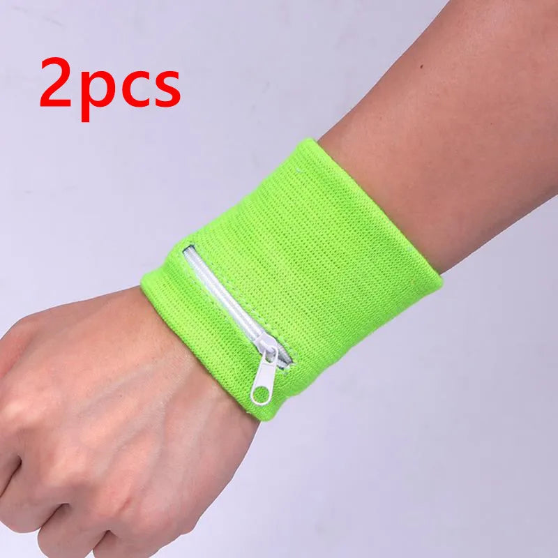 Sports Wristband with Zipper Pouch Running Sports Arm Band Bag For MP3 Key Card Storage Bag Basketball Sweatbands Wristband B