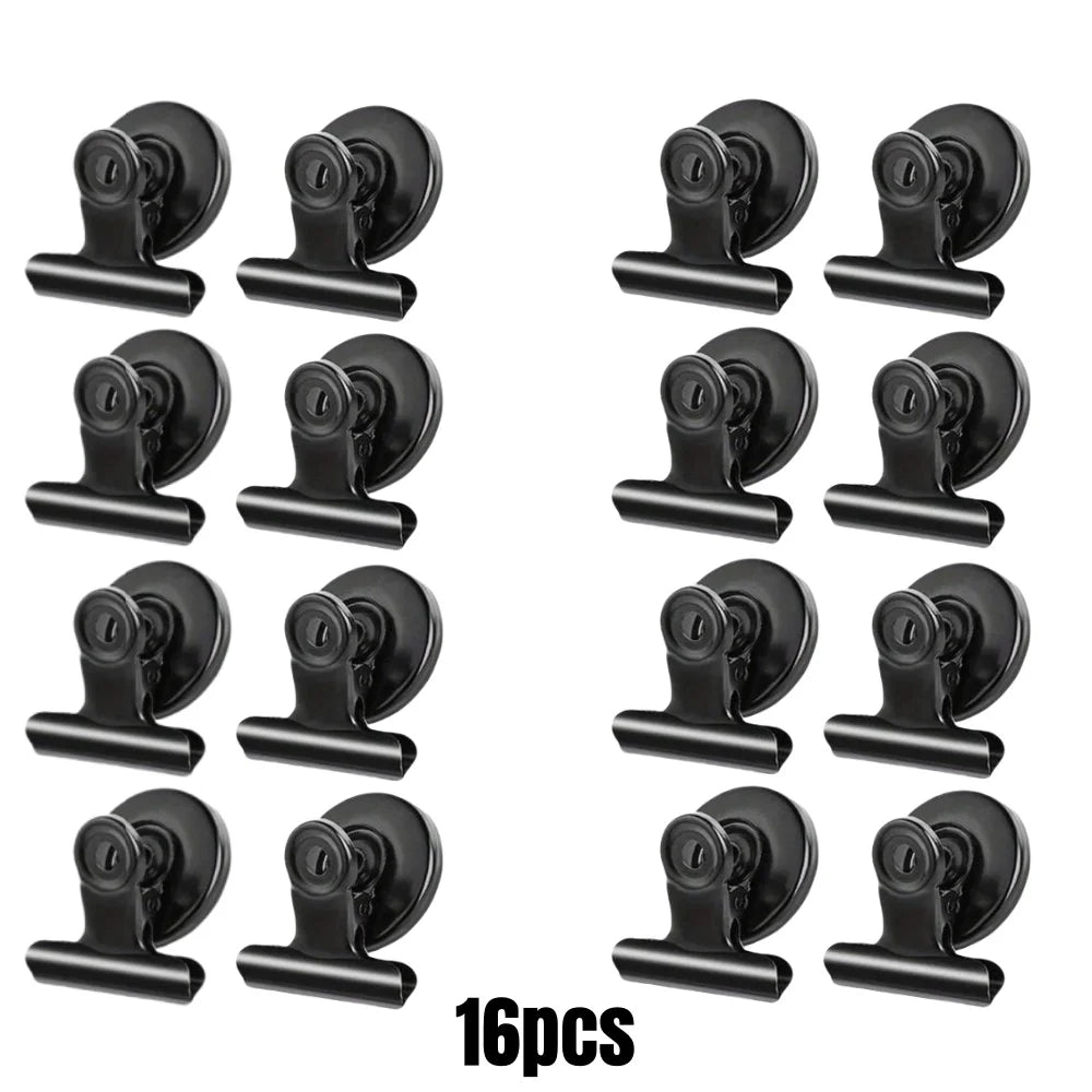 4/16pcs Magnetic Clips Heavy Duty Refrigerator Whiteboard Space-Saving Clip Set for Kitchen Office Photo Displays Holder Deco