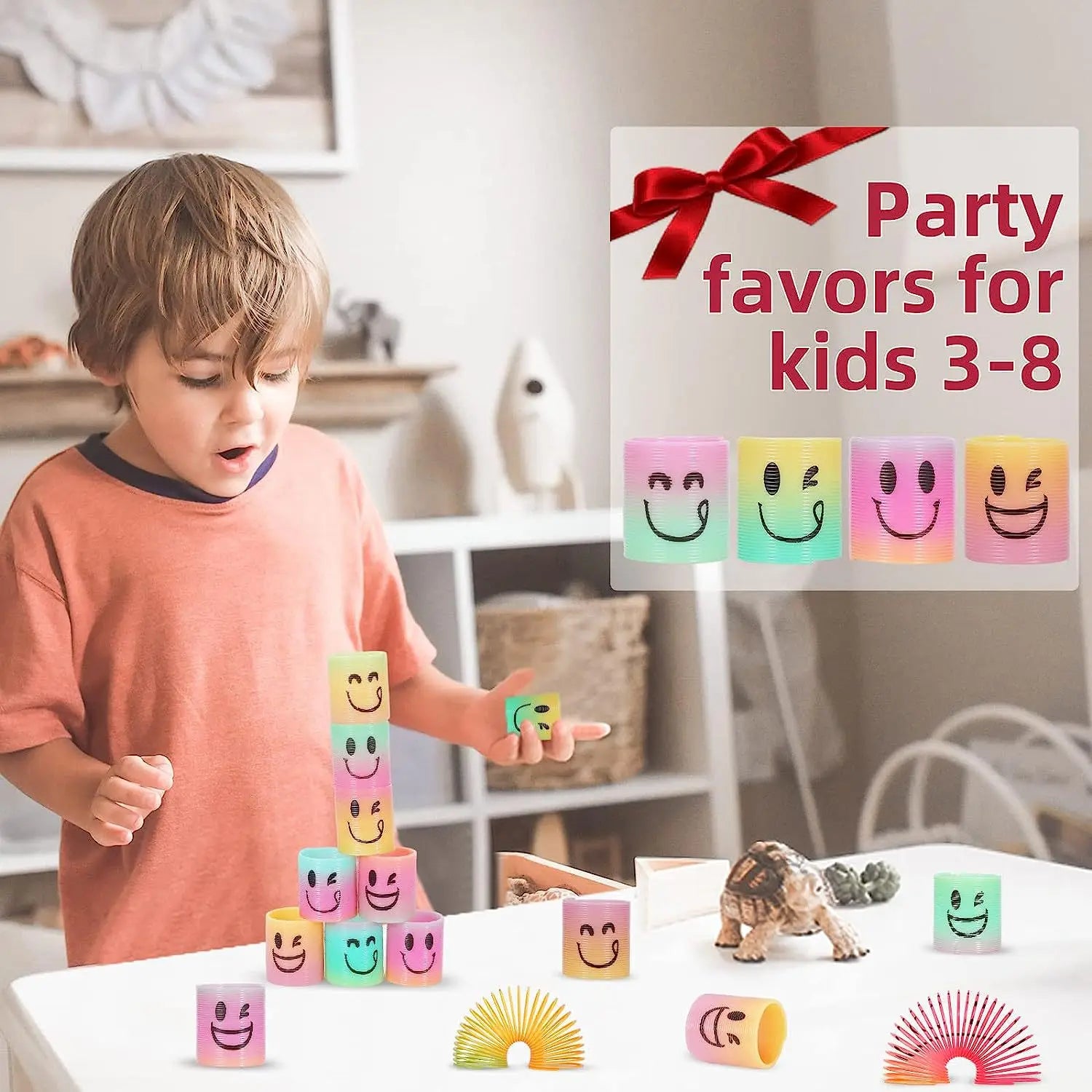 12/24 Rainbow Magic Springs Circle Toys Kids Birthday Party Favors Guests Giveaway Small Gifts Pinata Fillers Flexible Funny 