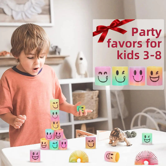 Rainbow Magic Springs - 12/24 Flexible Circle Toys for Crafts Party Favors