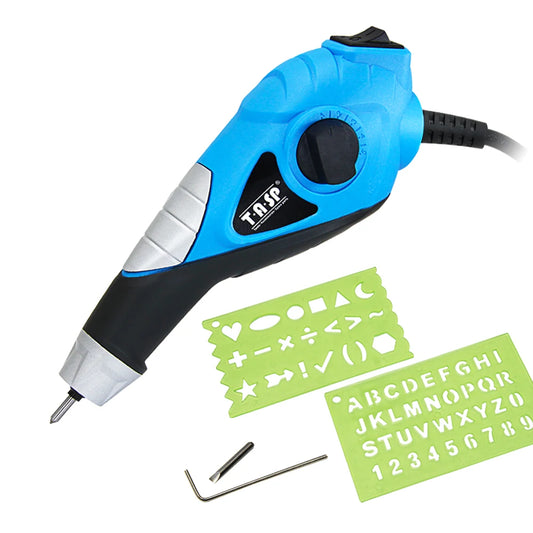 13W Electric Engraver Tool Engraving Pen for Wood Metal Stainless Steel Glass Plastic Etching with Carbide Tips & Craft Stenc