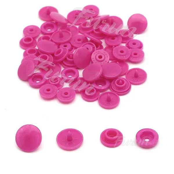 100sets Multiple Colors Plastic Snap Buttons Round Press Stud Fasteners for Baby Clothes Garment Accessories DIY Craft 20Colo