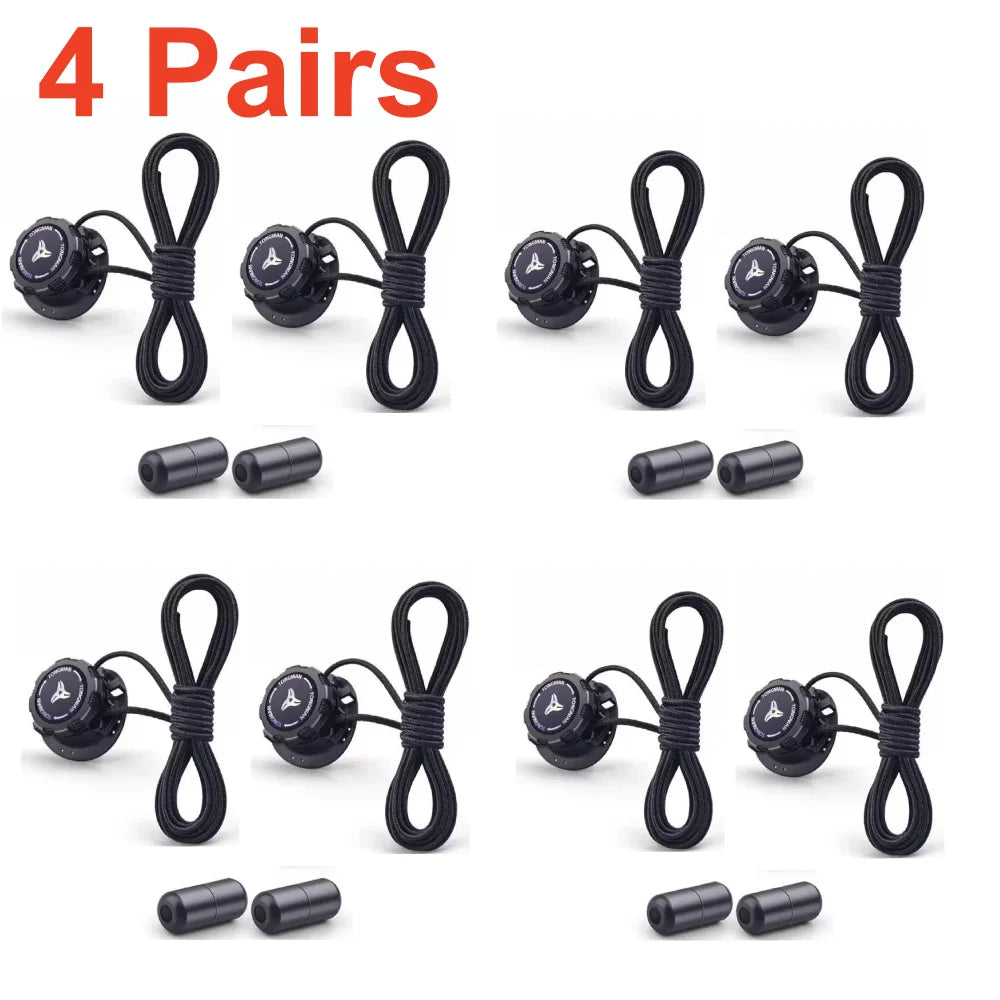 1/4 Pairs No-Tie Shoe Locks Rotating Buckles for Sports Outdoor Shoes Unisex Quick Adjust Design Pre-Installed Shoe Accessori