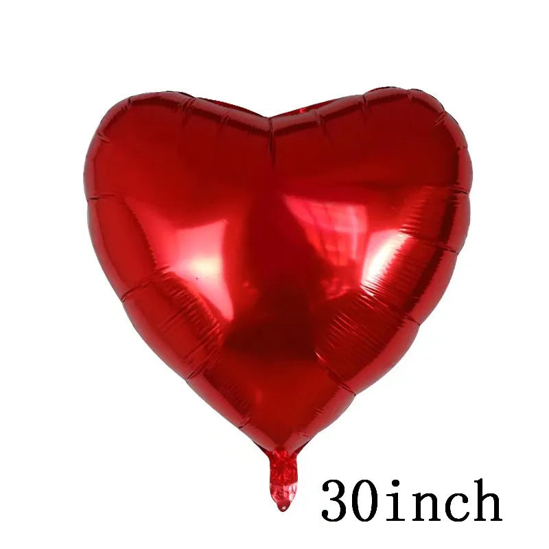 Love Heart Bear Foil Balloons Happy Birthday Valentine’s Day Party Decor Air Helium Globos Wedding Decorations Kids Toys Ball