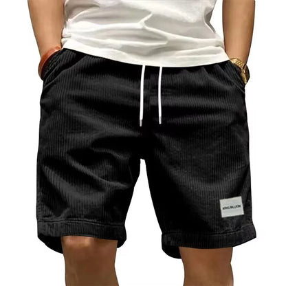 Vintage Cargo Shorts Men's Summer Trendy Retro Corduroy Short Pants Men's Casual Solid Color Shorts Sports Breathable Sweatpa