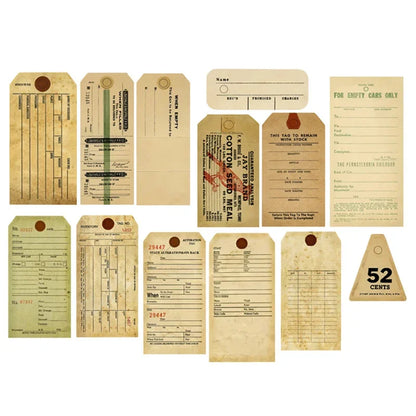 13 Sheets Retro Label Scrapbooking Material Stickers Junk Journal Decorative Vintage Stickers DIY Craft Scrapbooking Supplies