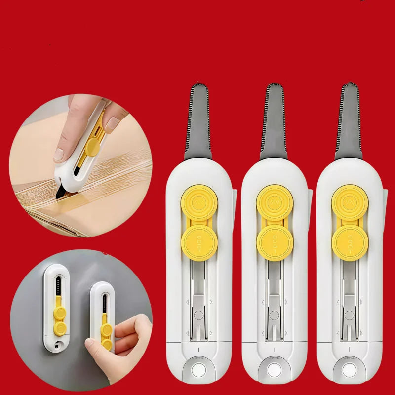 Magnetic Courier Opening Knife Multifunctional Portable Courier Unboxing Knives Retractable Self-locking Rebound Art Knife To