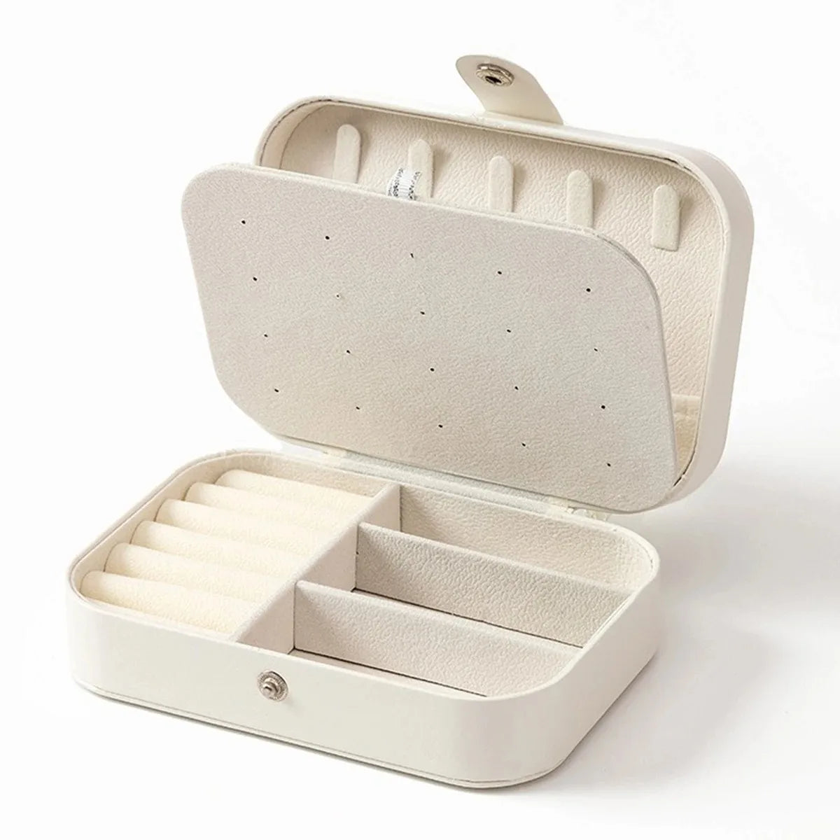 Portable Mini PU Leather Jewelry Box Velvet Lined Travel Case for Ring Earring Necklace Storage Organizer