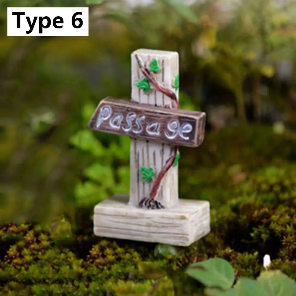 3pcs Table Chairs Miniature Set Mini Fairy Garden Furniture Ornaments Kit for Dollhouse Accessories Home Micro Landscape - No