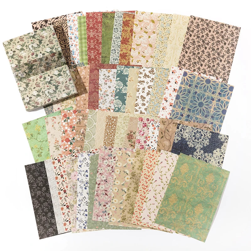 100 pcs Vintage material Diary Album background paper DIY decoration colored paper Scrapbooking Junk Journal Stationery Suppl