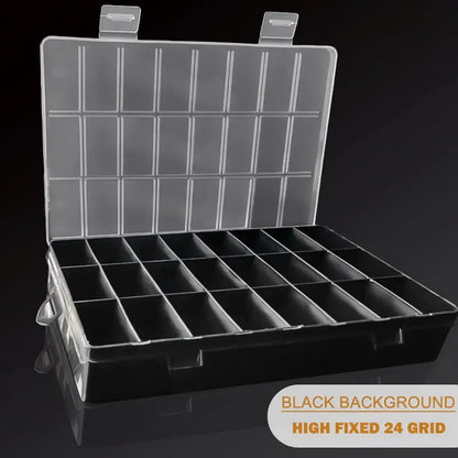 24 Grids Compartment Plastic Storage Box Jewelry Earring Box Bead Screw Container Home Storage Case Display Organizer Contain