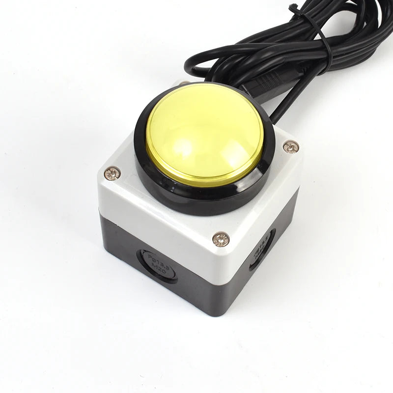 62mm USB Custom Button Remote Control Buzzer Switch Lottery Computer Mouse Shortcut Keyboard - 62mm Yellow Button