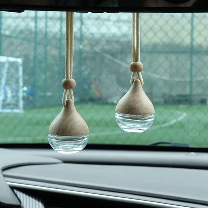 Round Car Perfume Bottle Ornament Aromatherapy Essential Oil Bottle Hanging Auto Air Freshener Car Decoration Interior for Ho