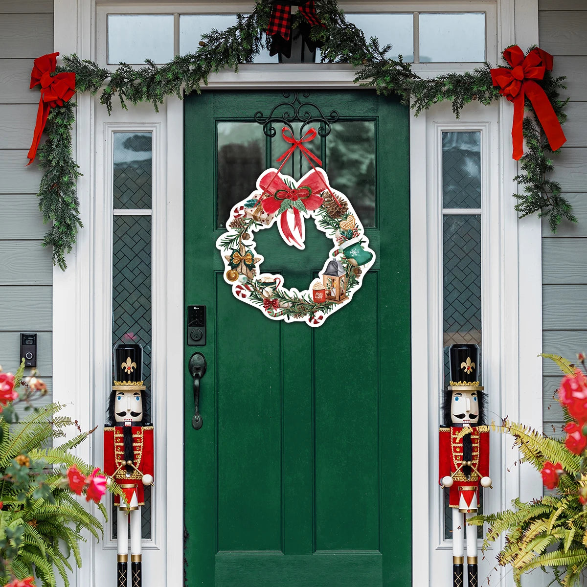 Merry Christmas Hanging Flag Porch Door Banner Santa Claus Snowman for Home Ornaments Door Decoration Supplies New Year Decor