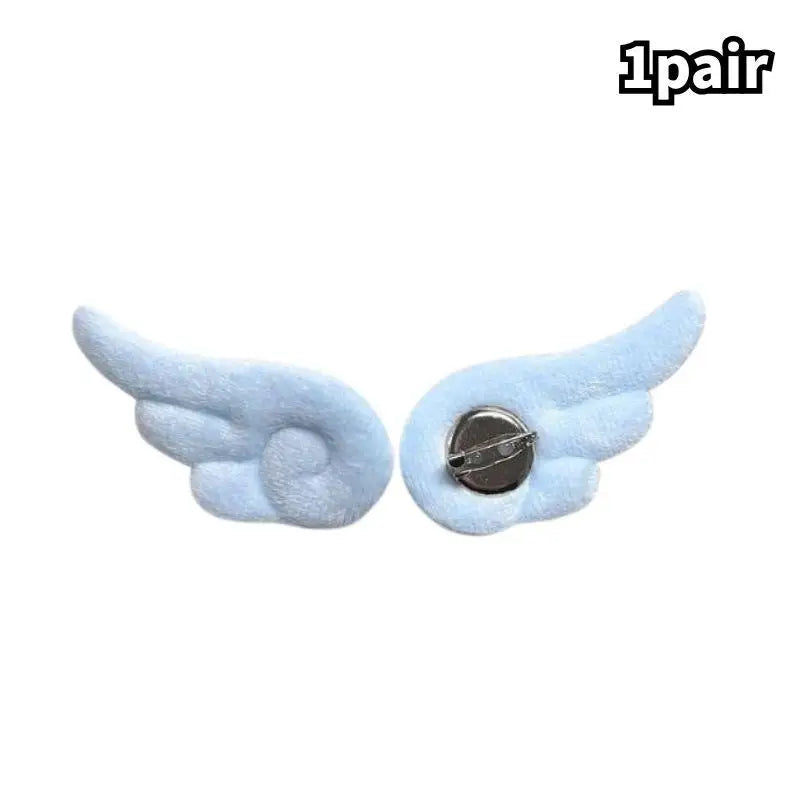5/1Pairs Small Angel Wings Brooch Japanese Plush Angel Wings Brooch Badge Sweet Pin Doll Cosplay Y2K Fluffy Angel Wing Bag De