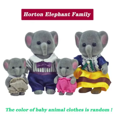Forest Animal Family 1_12 Dollhouse Accessories Mini_yythk - elephant family