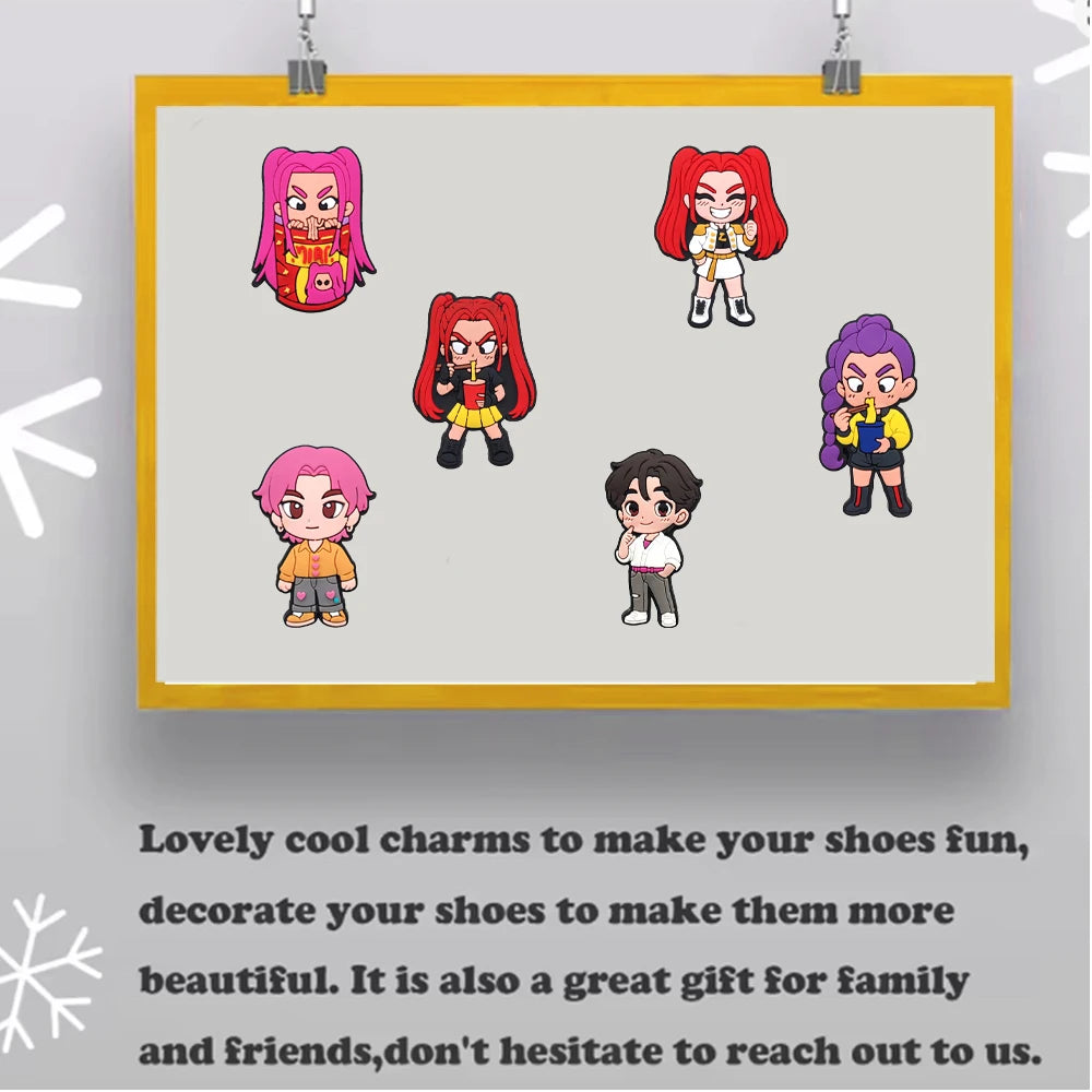 19pcs Korean music Shoe Charms PVC DIY Shoes Decoration Bracelet Wristband Sandal shoe Accessories Buckle for Kids Gifts