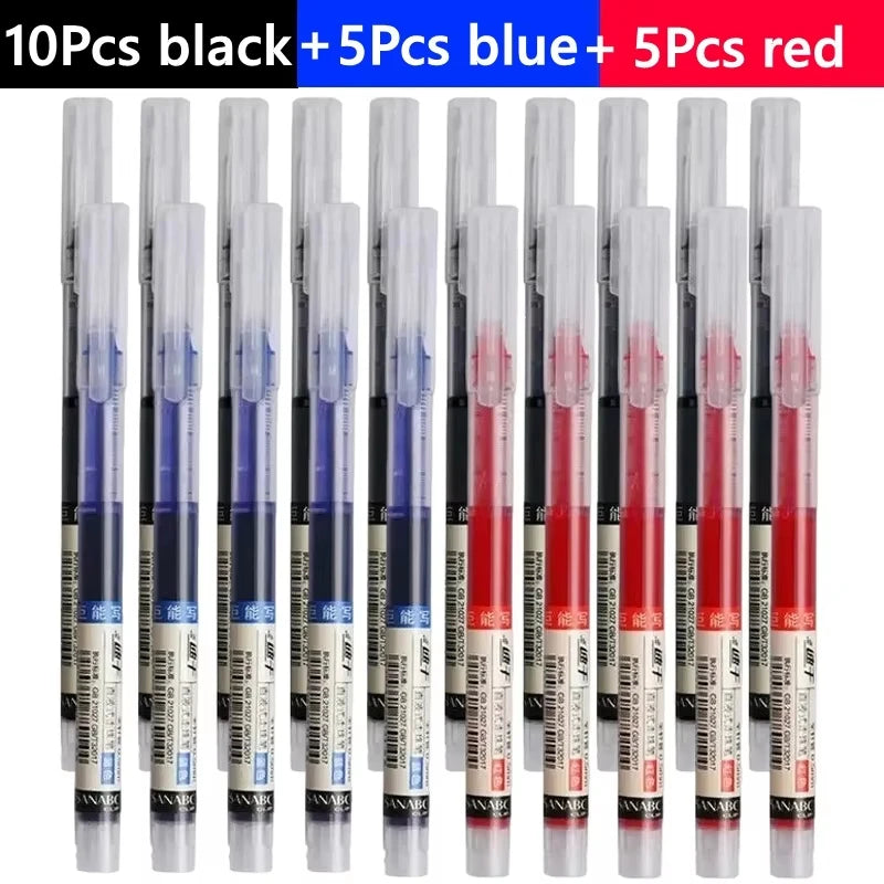 3-102Pcs/set Needle Type Gel Pens Straight Liquid Ballpoint Pen Kawaii Stationery School Office Supplies Writing