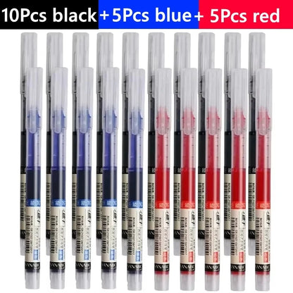 3-102Pcs/set Needle Type Gel Pens Straight Liquid Ballpoint Pen Kawaii Stationery School Office Supplies Writing
