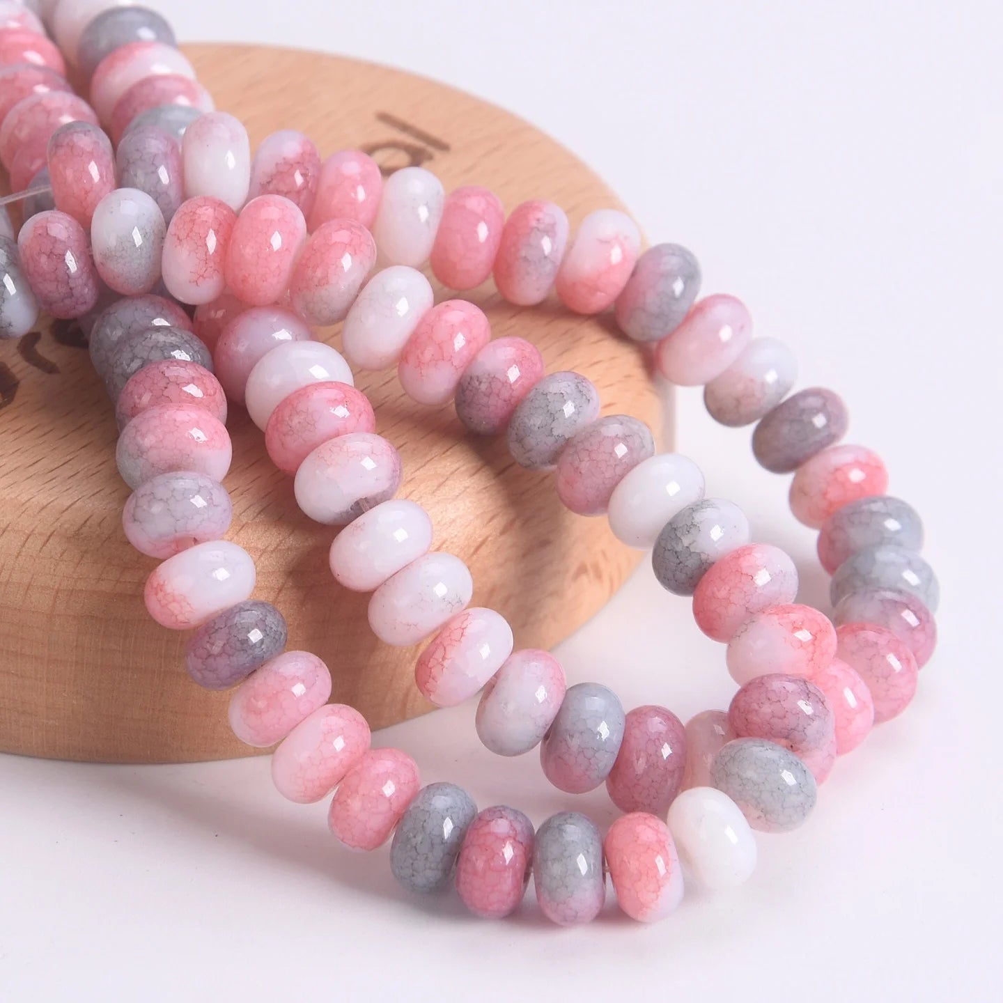 50pcs Mixed Colors Rondelle Shape 8x5mm Opaque Glass Loose Spacer Beads Lot For Jewelry Making DIY Bracelet Findings