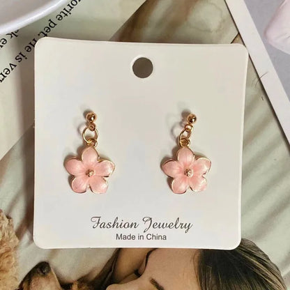 Korean Fashion Choker Necklace for Women Girl Colorful Flower Design Pendant Necklace Cute Romantic Neck Jewelry - J
