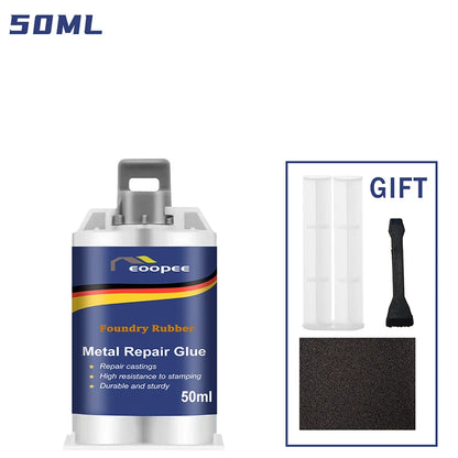 Upgraded High Strength Metal Repair Glue Heat Resistance Cold Weld Plastic Repair Casting Adhesive AB Glue Sealant - 50ml