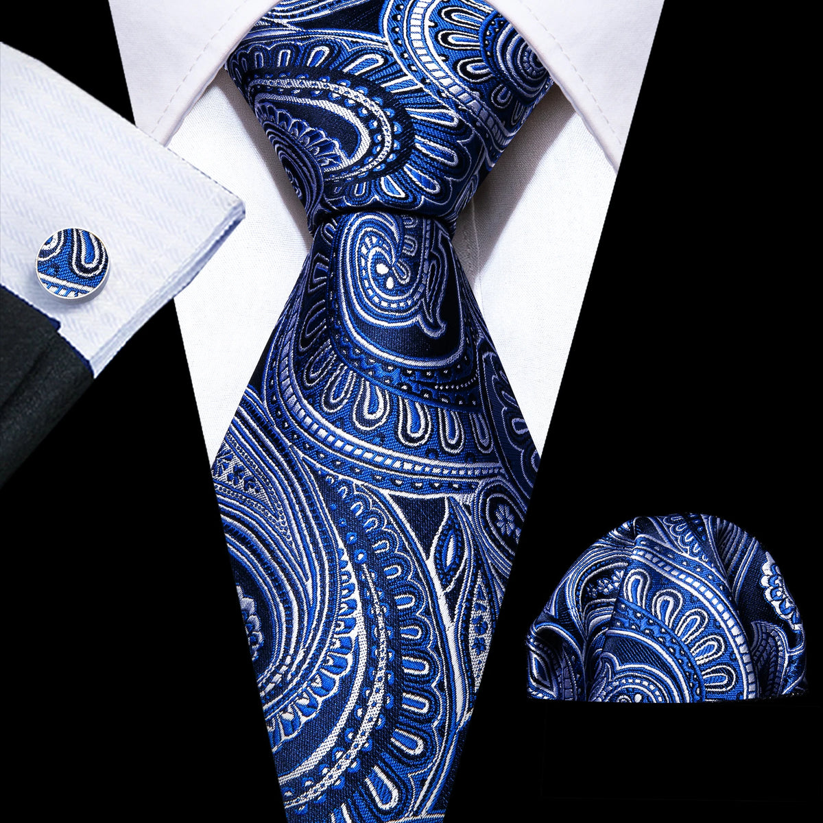 Men Tie Gold Navy Blue Striped Tie Barry.Wang 3.4" Jacquard Party Wedding Woven Fashion Designers Necktie For Men silk Busine