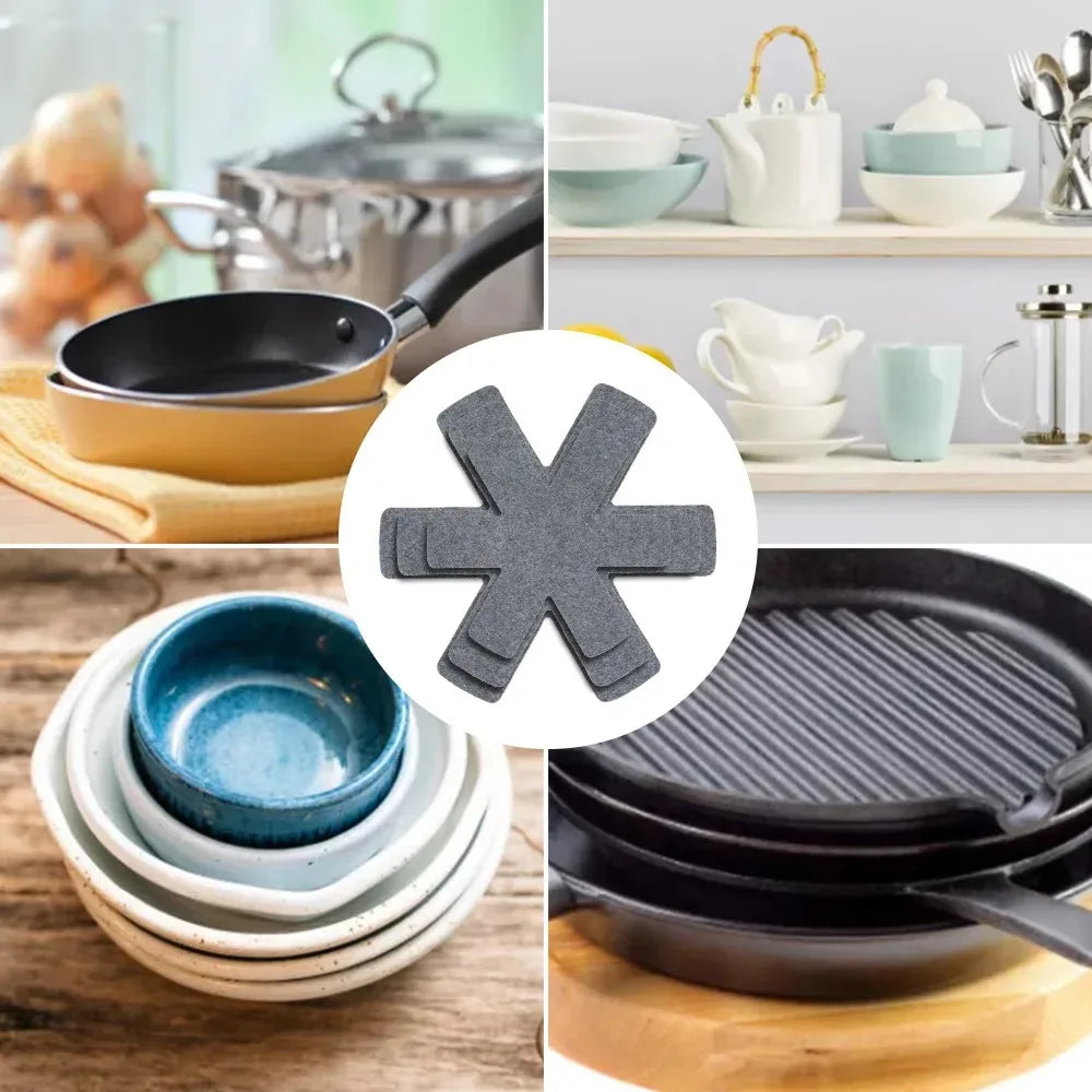 Pot and Pan Protectors, Set of 12 and 3 Different Size, Pot Dividers Pads/Stacking Pan Protectors/Pan Separators Pads