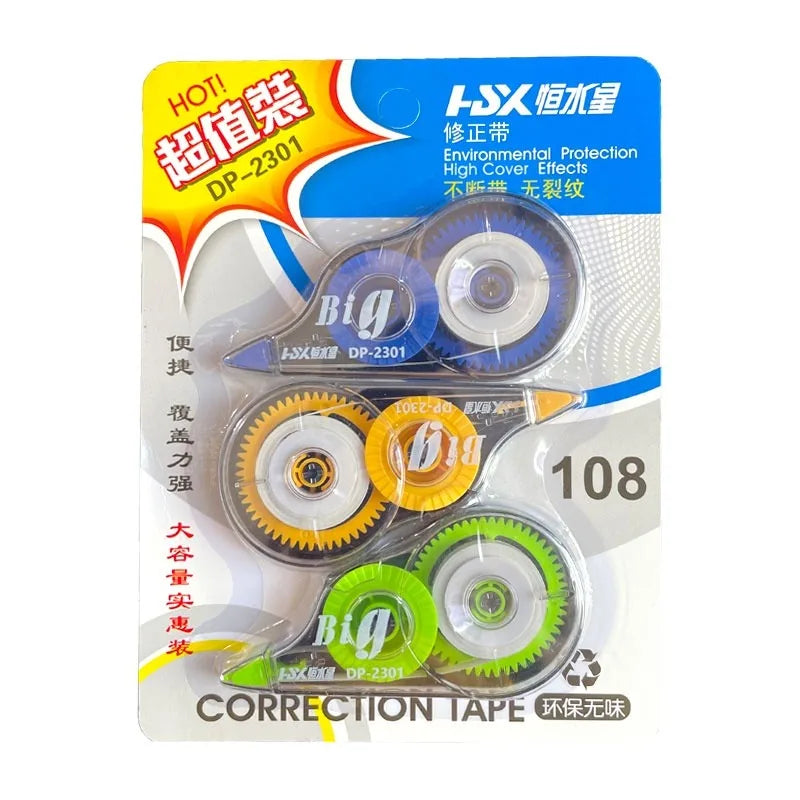 3 Pcs/box Transparent Correction Tape Student Large Capacity Correction Tape School Supplies Cute School Supplies Kawaii Offi
