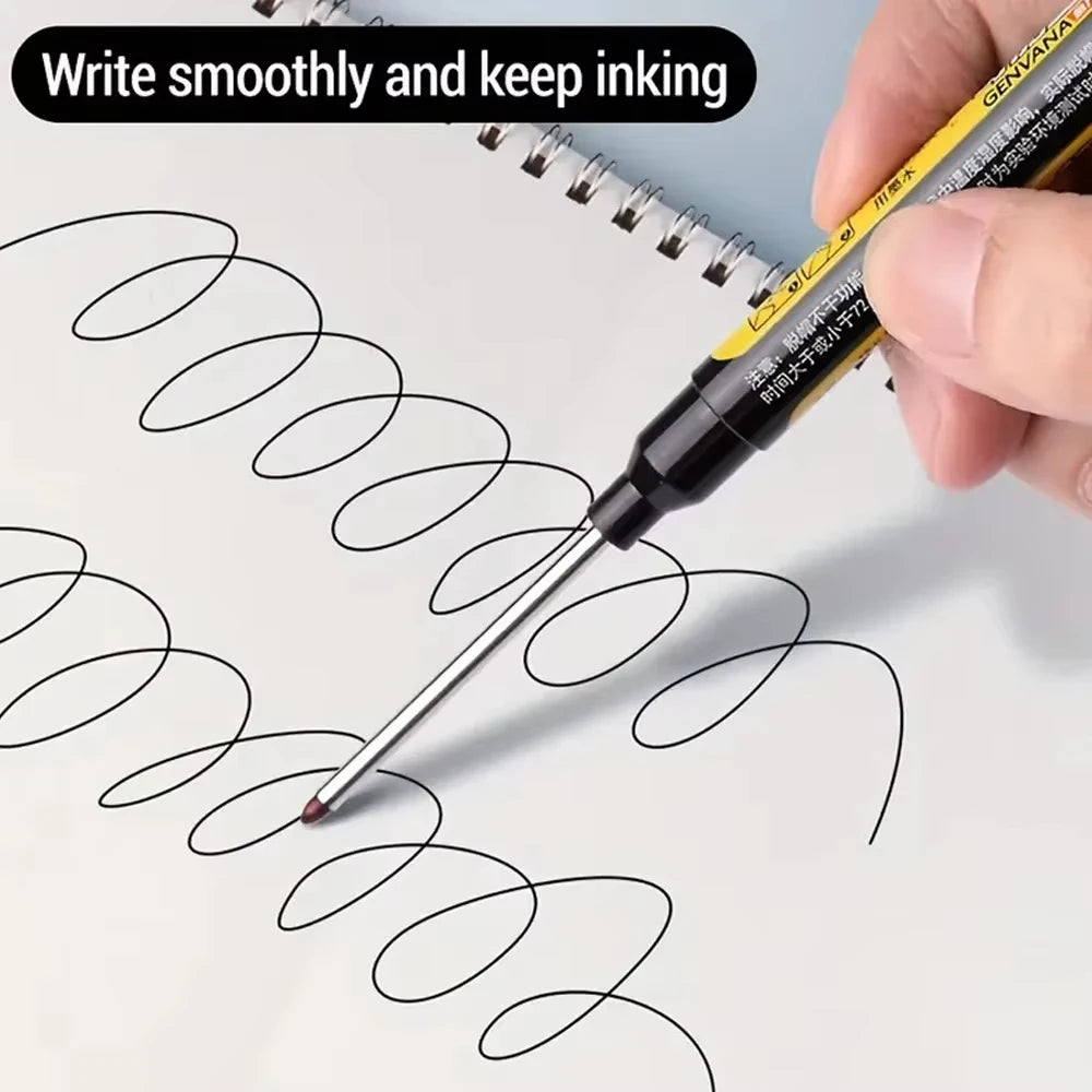 1-6Pcs 45mm Waterproof Long Head Nib Deep Hole Markers Pen Tile Carpenter Pen Multi-purpose for Woodworking Black/Blue/Red In