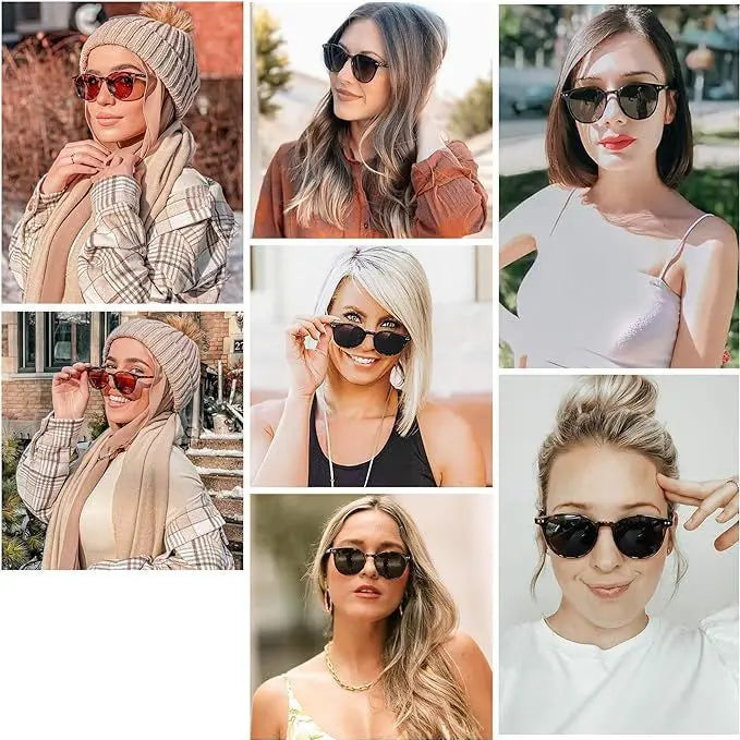 Vintage Fashion Round Sunglasses Women Men 2024 Brand Design Retro Rivet Yellow Blue Lens Square Sun Glasses Male Female Gogg