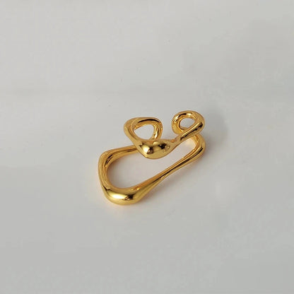 Fake Piercing Earcuff Double Circle Ear Cuff Faux Earrings for Women Man Hiphop Vintage Cuffs Earclips Accessories Korean Fas