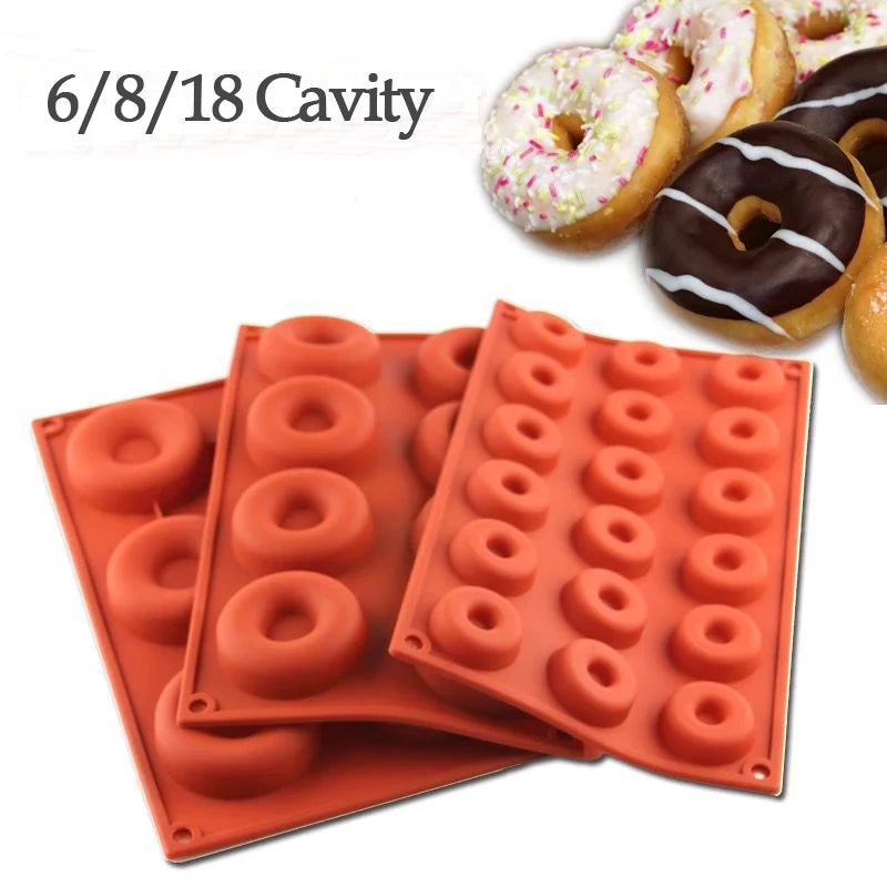 Silicone Donut Maker 3D DIY Baking Pastry Cookie Chocolate Round Molds Muffin Cake Mould Dessert Handmade Kitchen Cooking Too
